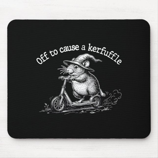 Off To Cause A Kerfuffle Funny Groundhog Scooter M Mouse Pad (Front)