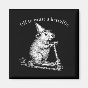 Off To Cause A Kerfuffle, Funny Groundhog Scooter  Magnet