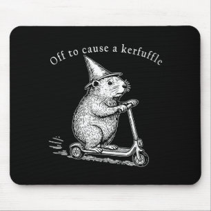 Off To Cause A Kerfuffle, Funny Groundhog Scooter Mouse Pad