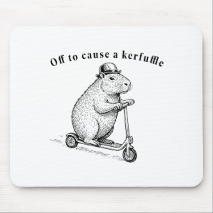 Off To Cause A Kerfuffle, Funny Groundhog Scooter Mouse Pad