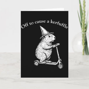 Off To Cause A Kerfuffle Funny Groundhog Scooter S Card