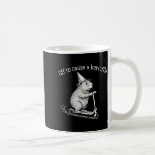 Off To Cause A Kerfuffle Funny Groundhog Scooter S Coffee Mug