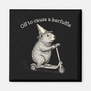 Off To Cause A Kerfuffle Funny Groundhog Scooter S Magnet