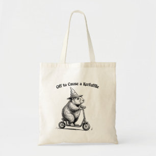 Off To Cause A Kerfuffle Funny Groundhog Scooter  Tote Bag