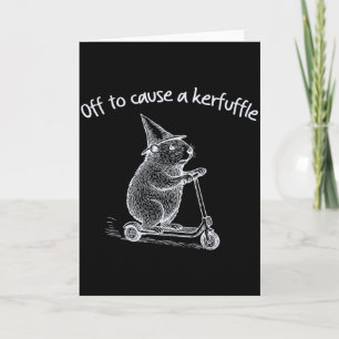 Off To Cause A Kerfuffle Funny Hamster Scooter Gro Card