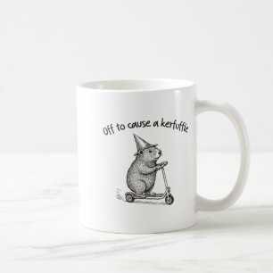 Off To Cause A Kerfuffle Funny Hamster Scooter Gro Coffee Mug