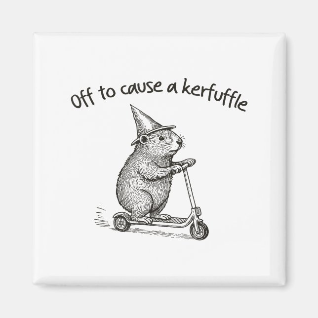 Off To Cause A Kerfuffle Funny Hamster Scooter Gro Magnet (Front)