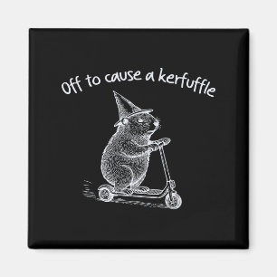 Off To Cause A Kerfuffle Funny Hamster Scooter Gro Magnet