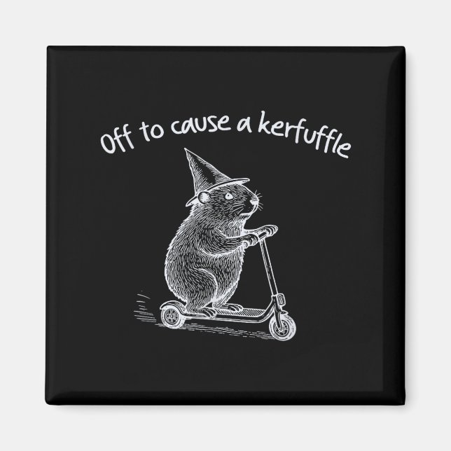 Off To Cause A Kerfuffle Funny Hamster Scooter Gro Magnet (Front)