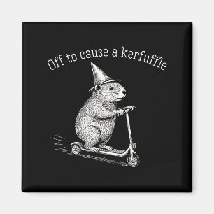 Off To Cause A Kerfuffle Funny Hamster Scooter Gro Magnet