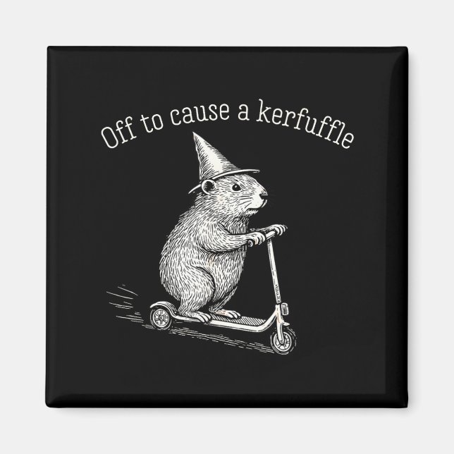 Off To Cause A Kerfuffle Funny Hamster Scooter Gro Magnet (Front)
