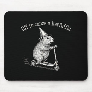 Off To Cause A Kerfuffle Funny Hamster Scooter Gro Mouse Pad