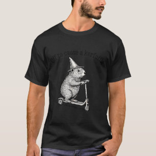 Off To Cause A Kerfuffle Funny Hamster Scooter Gro T-Shirt