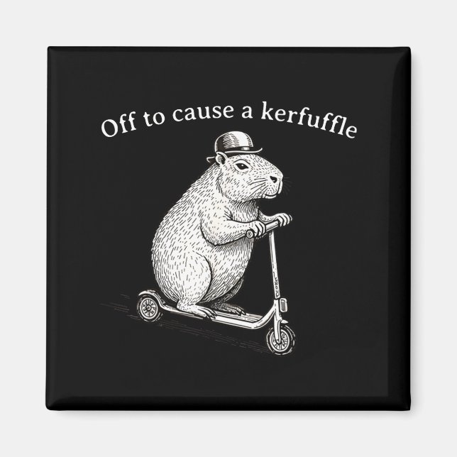 Off To Cause A Kerfuffle Funny Silly Groundhog Sco Magnet (Front)