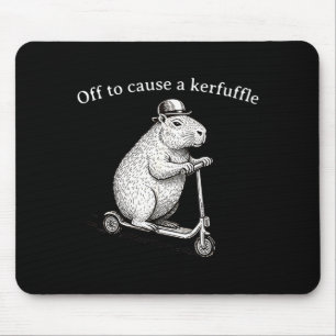 Off To Cause A Kerfuffle Funny Silly Groundhog Sco Mouse Pad
