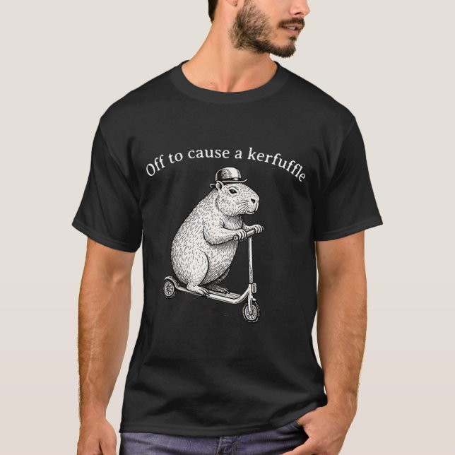 Off To Cause A Kerfuffle Funny Silly Groundhog Sco T-Shirt (Front)