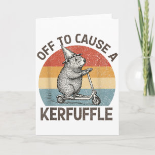 Off To Cause A Kerfuffle Groundhog Scooter Funny A Card