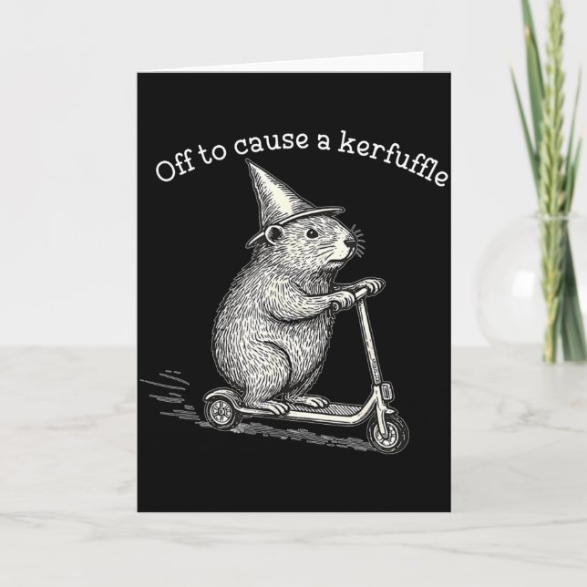 Off To Cause A Kerfuffle Groundhog Troublemaker Co Card (Front)