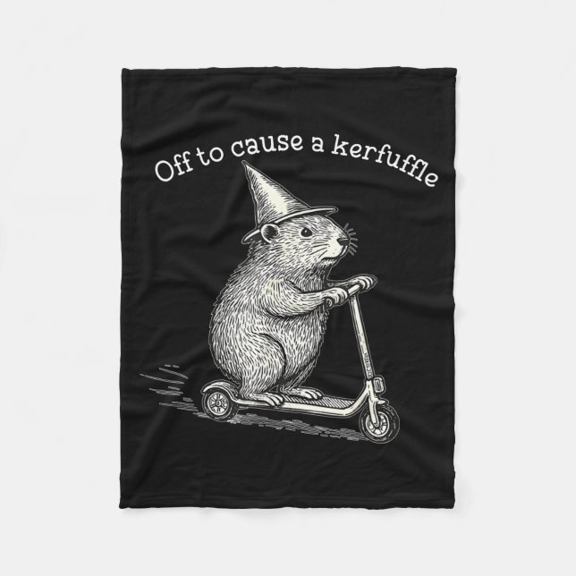 Off To Cause A Kerfuffle Groundhog Troublemaker Co Fleece Blanket (Front)