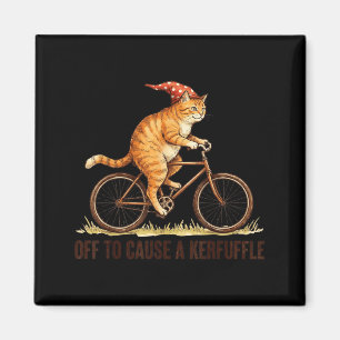 Off to Cause A Kerfuffle Orange Cat Funny Magnet