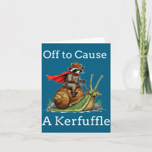 Off To Cause A Kerfuffle Raccoon Whimsical Wizard  Card