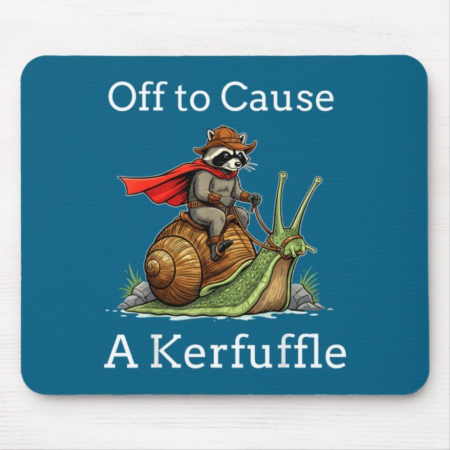 Off To Cause A Kerfuffle Raccoon Whimsical Wizard  Mouse Pad (Front)