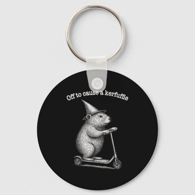 Off To Cause A Kerfuffle Scooter Groundhog  Key Ring (Front)