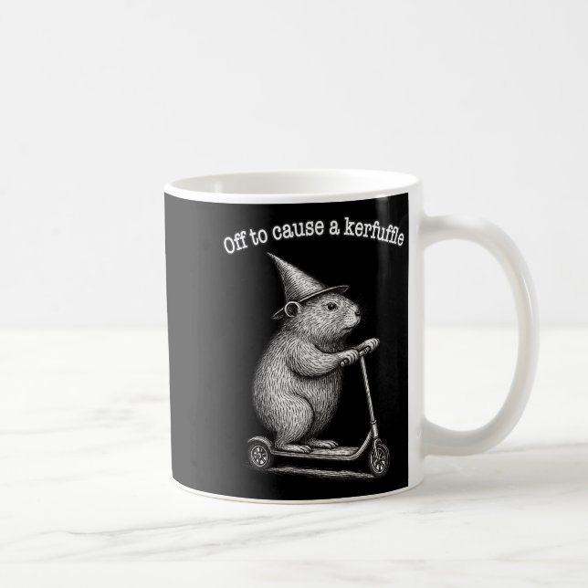 Off To Cause A Kerfuffle Scooter Groundhog Premium Coffee Mug (Right)