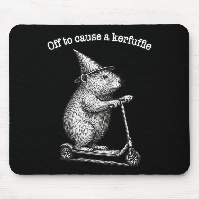 Off To Cause A Kerfuffle Scooter Groundhog Premium Mouse Pad (Front)