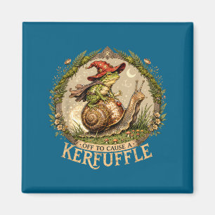 Off to cause a kerfuffle witchy frog wizard snail magnet