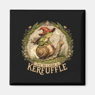 Off to Cause a Kerfuffle Witchy Frog Wizard Snail Magnet