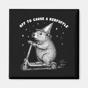Off To Cause A Kerfuffle, Wizard Groundhog Scooter Magnet