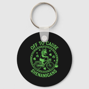 Off to cause shenanigans beagle st patricks day key ring