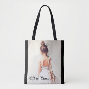 Off to Class:  A Ballet Dance Tote Bag