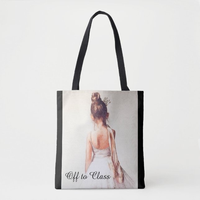 Off to Class:  A Ballet Dance Tote Bag (Front)