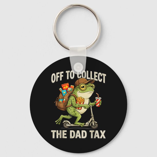 Off To Collect The Dad's Share Funny Frog Dad's Key Ring (Front)