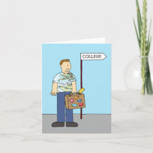 Off to College Good luck for Him Card