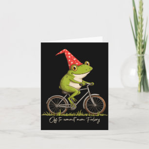Off To Commit Mom Foolery Funny Frog Meme  Card