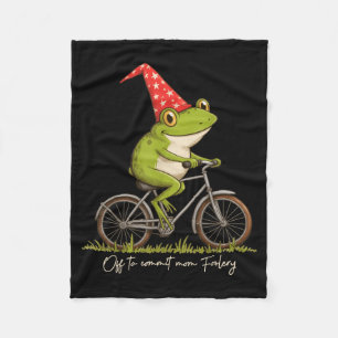 Off To Commit Mom Foolery Funny Frog Meme Fleece Blanket