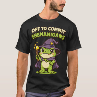 Off To Commit Shenanigans Funny Dark Fantasy Frog T-Shirt