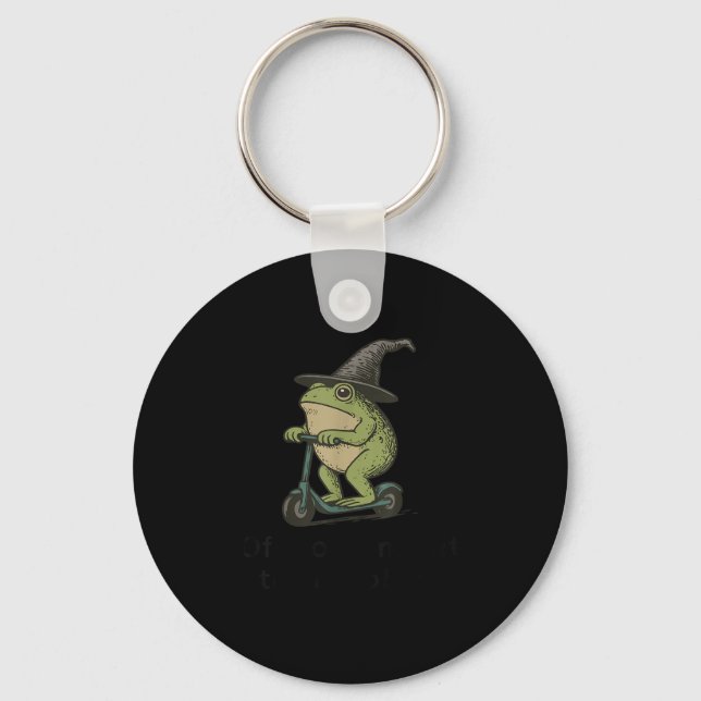 Off To Commit Tom Foolery Frog, Funny Whimsical Fr Key Ring (Front)