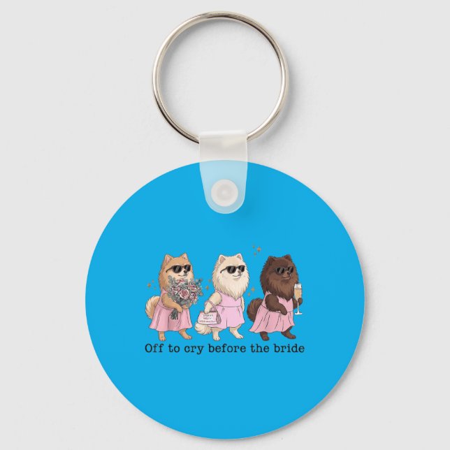 Off To Cry Before The Bride Funny Wedding Key Ring (Front)