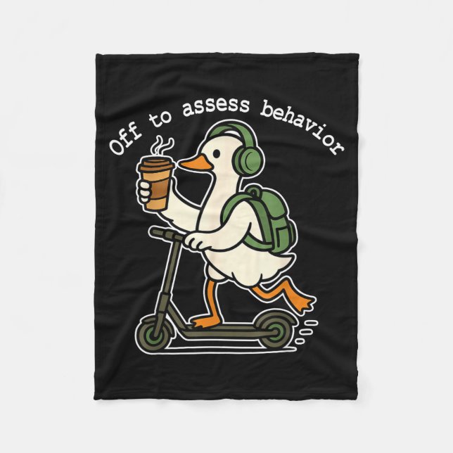 Off To Ess Behavior Funny Goose Aba Behavior Thera Fleece Blanket (Front)