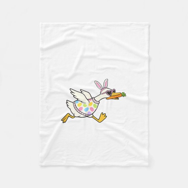 Off to Make Easter Weird Funny Easter Goose Fleece Blanket (Front)