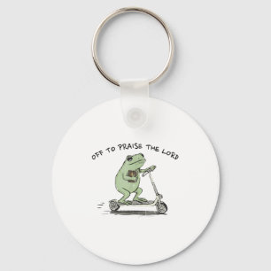 Off To Praise The Lord, Funny Christian Key Ring