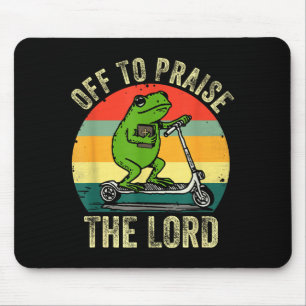 Off To Praise The Lord Funny Frog Bible Study Jesu Mouse Pad
