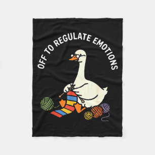 Off to regulate emotions cute goose knitting menta fleece blanket