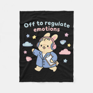 Off to regulate emotions funny bunny rabbit scoote fleece blanket