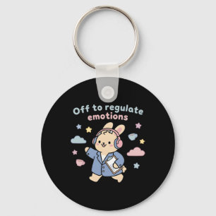 Off To Regulate Emotions Funny Bunny Rabbit Scoote Key Ring