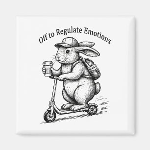 Off To Regulate Emotions Funny Bunny Rabbit Scoote Magnet